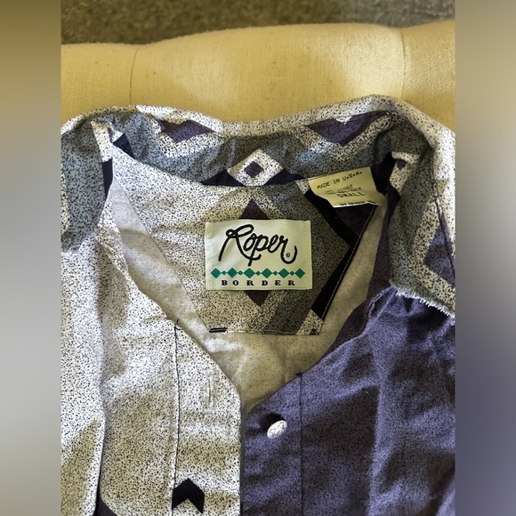 Western Roper Border Pearl Snap - Picture 3 of 6